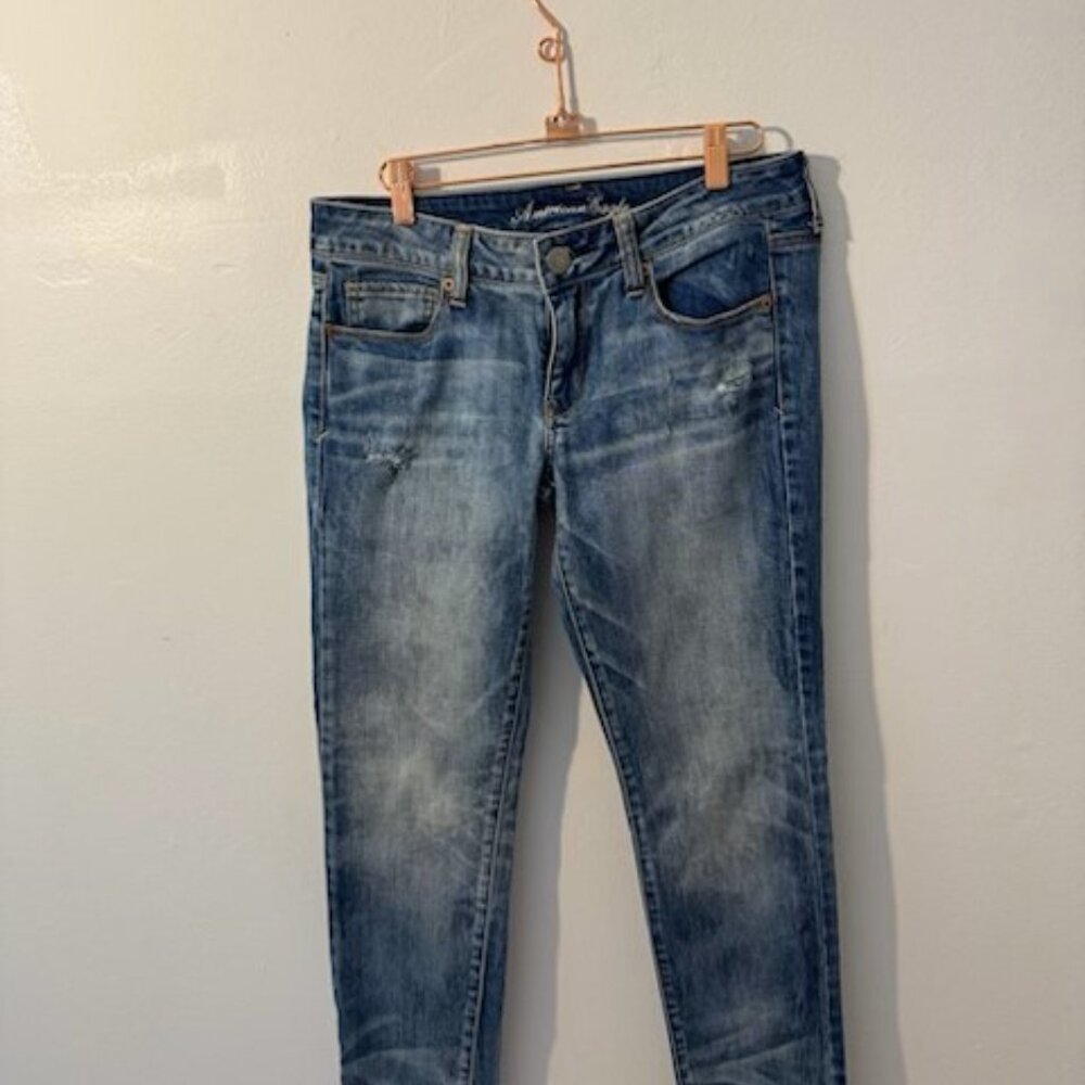 American Eagle Outfitters Acid Wash Low Rise Skinny Jeans